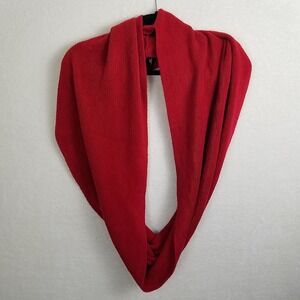 Rubi Red Acrylic Knit Infinity Scarf Cozy Warm Winter Fashion Accessory